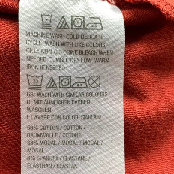 All Worthy Hunter McGrady Tank Dress Women 2X Rust Orange Ruched Midi Stretch - Picture 6 of 6